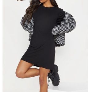 Black Short Sleeve T Shirt Dress